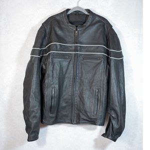 6TH GEAR SpeedTec Mens  Iowa Motorcycle Leather Jacket Black Size 4XL- 54